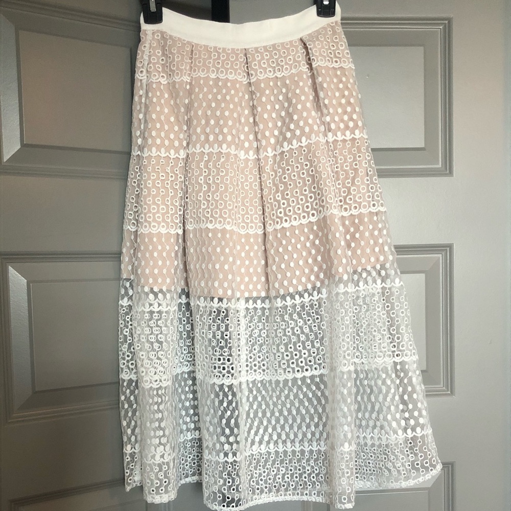 Lace midi skirt